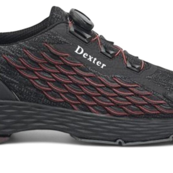 NWT Dexter Mens Size 8 THE C9 Knit BOA Black Red Black Bowling Shoes - Picture 10 of 15